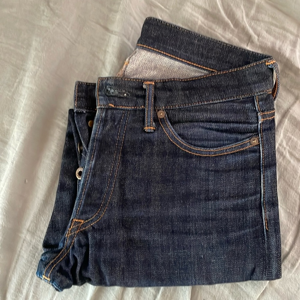 Japan blue jeans, 28in waist hemmed to 32, not washed worn a handful of times.